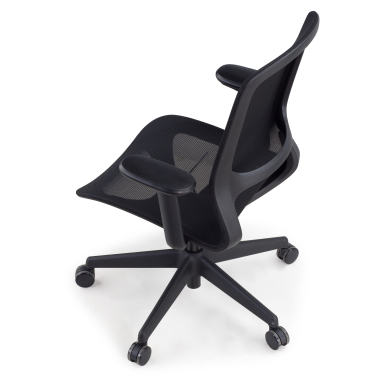 cadeira de design preto muse malha mesh bracos regulaveis 3d 8