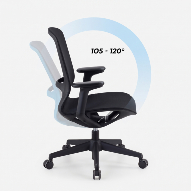 cadeira de design preto muse malha mesh bracos regulaveis 3d 9