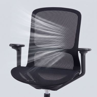 cadeira de design preto muse malha mesh bracos regulaveis 3d 10