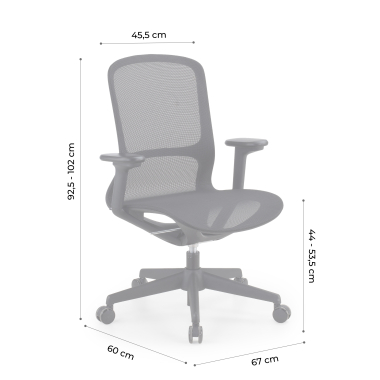 cadeira de design preto muse malha mesh bracos regulaveis 3d 11