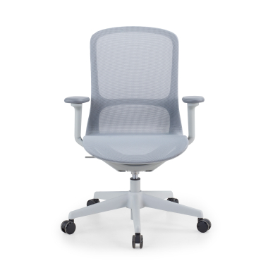 cadeira de design cinza muse malha mesh bracos regulaveis 3d 3