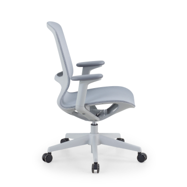 cadeira de design cinza muse malha mesh bracos regulaveis 3d 4