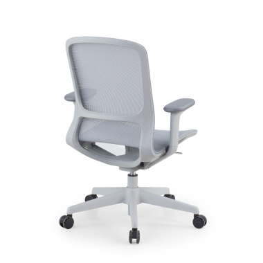 cadeira de design cinza muse malha mesh bracos regulaveis 3d 6