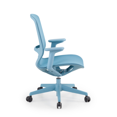 cadeira de design azul muse malha mesh bracos regulaveis 3d 4