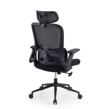 cadeira ergonomica preto dexter malha mesh bracos rebativeis apoio lombar apoio de cabeca 5