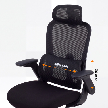 cadeira ergonomica preto dexter malha mesh bracos rebativeis apoio lombar apoio de cabeca 9