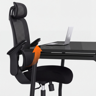 cadeira ergonomica preto dexter malha mesh bracos rebativeis apoio lombar apoio de cabeca 11
