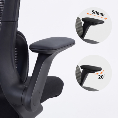 cadeira ergonomica preto dexter malha mesh bracos rebativeis apoio lombar apoio de cabeca 6