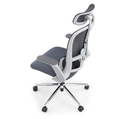 cadeira ergonomica cinza dexter malha mesh bracos rebativeis apoio lombar apoio de cabeca 12