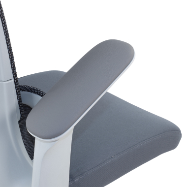 cadeira ergonomica cinza dexter malha mesh bracos rebativeis apoio lombar apoio de cabeca 8