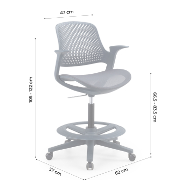 banco ergonomico antracite dorian malha mesh bracos fixos 12