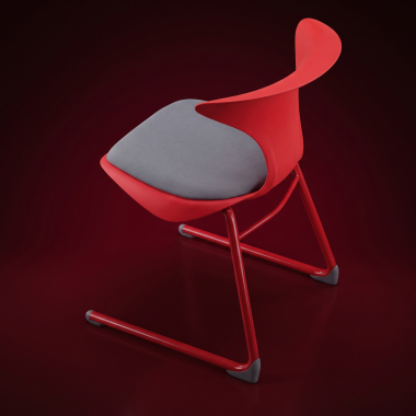 cadeira com palmatoria vermelho estrutura base patim plastico sem bracos 10