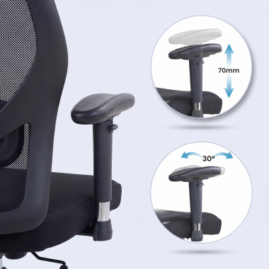 cadeira home office preto com apoio de cabeca malha mesh bracos regulaveis 2d apoio lombar apoio de cabeca 6