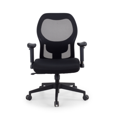 cadeira home office preto sem apoio de cabeca malha mesh bracos regulaveis 2d apoio lombar 3