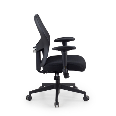 cadeira home office preto sem apoio de cabeca malha mesh bracos regulaveis 2d apoio lombar 4