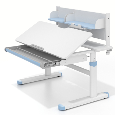 mesa de escritorio juvenil branco azul ergokid 12
