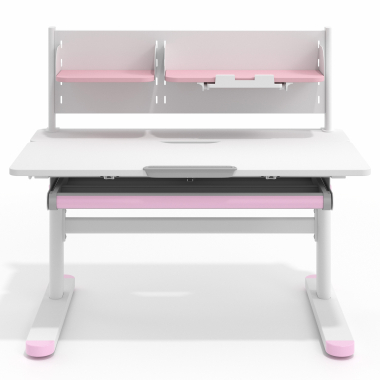 mesa de escritorio juvenil branco rosa ergokid 4