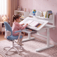 Secretária infantil ErgoKid, multifuncional e regulável, com gaveta extraível, 100x60cm