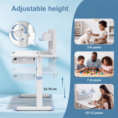 mesa de escritorio juvenil branco azul ergokid 6