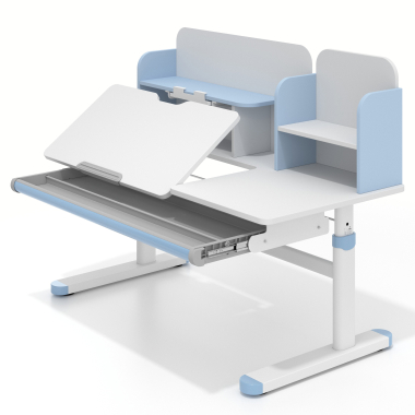 mesa de escritorio juvenil branco azul ergokid 12