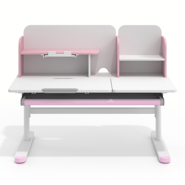 mesa de escritorio juvenil branco rosa ergokid 3
