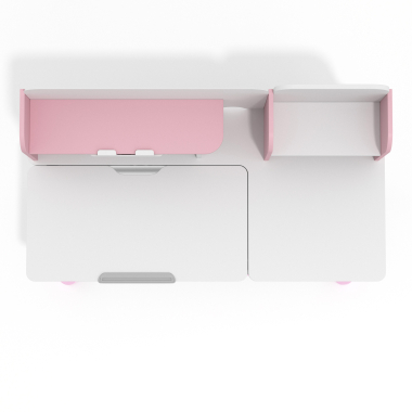 mesa de escritorio juvenil branco rosa ergokid 9