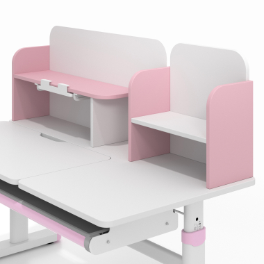 mesa de escritorio juvenil branco rosa ergokid 11