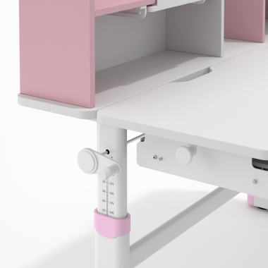 mesa de escritorio juvenil branco rosa ergokid 13