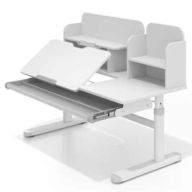 mesa de escritorio juvenil branco cinzento ergokid 12