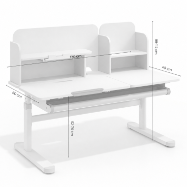 mesa de escritorio juvenil branco cinzento ergokid 15