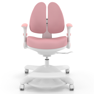 cadeira de secretaria para criancas rosa ergoduo tecido bracos regulaveis 2d apoio de pes extensivel 3