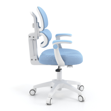 cadeira de secretaria para criancas azul smartfit tecido bracos regulaveis 2d 3
