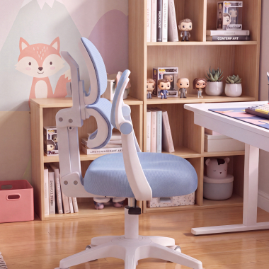 cadeira de secretaria para criancas azul smartfit tecido bracos regulaveis 2d 8