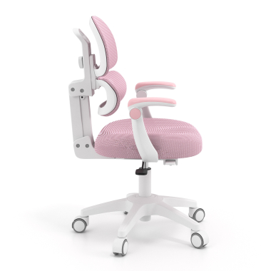 cadeira de secretaria para criancas rosa smartfit tecido bracos regulaveis 2d 3