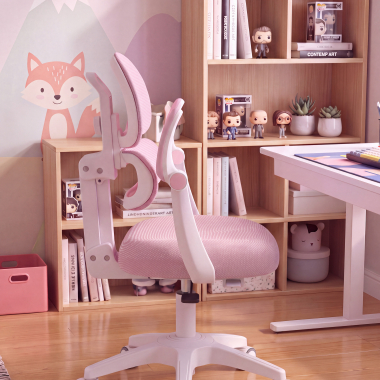 cadeira de secretaria para criancas rosa smartfit tecido bracos regulaveis 2d 8