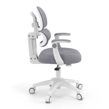 cadeira de secretaria para criancas cinza smartfit tecido bracos regulaveis 2d 3