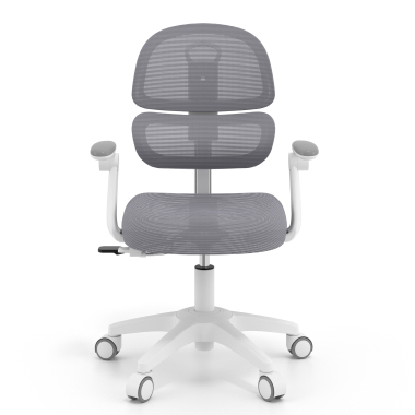 cadeira de secretaria para criancas cinza smartfit tecido bracos regulaveis 2d 4