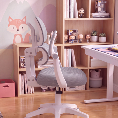 cadeira de secretaria para criancas cinza smartfit tecido bracos regulaveis 2d 8
