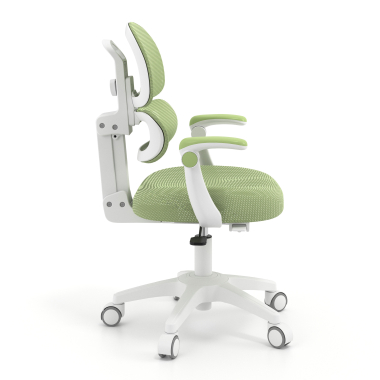 cadeira de secretaria para criancas verde smartfit tecido bracos regulaveis 2d 3