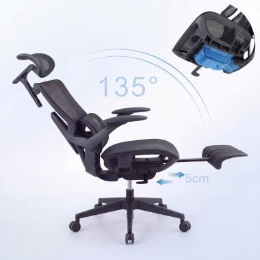cadeira ergonomica preto halo z3 malha mesh bracos regulaveis 4d apoio lombar apoio de cabeca apoio de pes extensivel 10