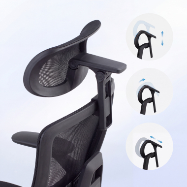 cadeira ergonomica preto halo z3 malha mesh bracos regulaveis 4d apoio lombar apoio de cabeca apoio de pes extensivel 9