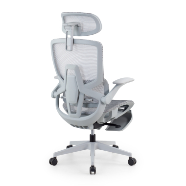 cadeira ergonomica branco cinzento halo z3 malha mesh bracos regulaveis 4d apoio lombar apoio de cabeca apoio de pes extensivel 11