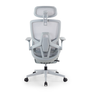 cadeira ergonomica branco cinzento halo z3 malha mesh bracos regulaveis 4d apoio lombar apoio de cabeca apoio de pes extensivel 8