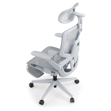 cadeira ergonomica branco cinzento halo z3 malha mesh bracos regulaveis 4d apoio lombar apoio de cabeca apoio de pes extensivel 14
