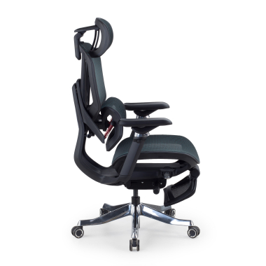 cadeira ergonomica preto glide ultra malha mesh bracos regulaveis 5d apoio lombar apoio de cabeca apoio de pes extensivel 4