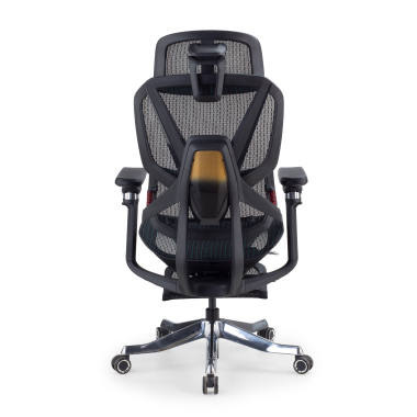 cadeira ergonomica preto glide ultra malha mesh bracos regulaveis 5d apoio lombar apoio de cabeca apoio de pes extensivel 5