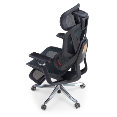 cadeira ergonomica preto glide ultra malha mesh bracos regulaveis 5d apoio lombar apoio de cabeca apoio de pes extensivel 13