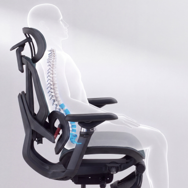 cadeira ergonomica preto glide ultra malha mesh bracos regulaveis 5d apoio lombar apoio de cabeca apoio de pes extensivel 9