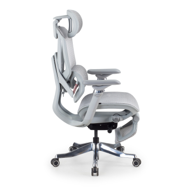 cadeira ergonomica branco cinzento glide ultra malha mesh bracos regulaveis 5d apoio lombar apoio de cabeca apoio de pes extensivel 4