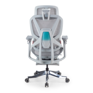 cadeira ergonomica branco cinzento glide ultra malha mesh bracos regulaveis 5d apoio lombar apoio de cabeca apoio de pes extensivel 5
